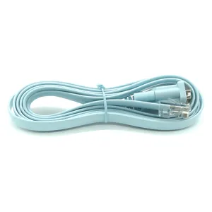 RS232 DB9 steker perempuan ke RJ45 kabel konsol adaptor ethernet Wanita kabel jaringan kabel PVC kualitas tinggi