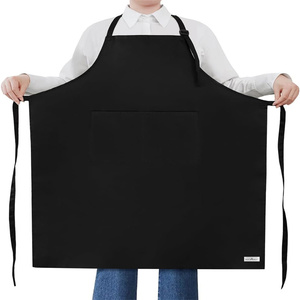 Custom Logo Printing <strong>Black</strong> Promotional Waterproof Polyester Kitchen Cooking Chef <strong>Apron</strong> With Pockets - Product Image 1