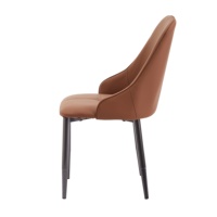 Chaise de salle à manger moderne et minimaliste en acier inoxydable avec revêtement en cuir, design durable pour salon, salle à manger, réception, réunion