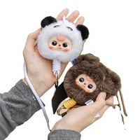 100% Authentique 6 Pièces/Boîte Poupées en Peluche Lapin Bébé Adorable Boîte Mystère Breloques de Sac et Porte-clés à Visage en Vinyle Échelle 1/12 12+ Noël