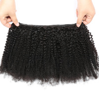 Paquets de cheveux humains brésiliens en gros, paquet de cheveux humains non traités Afro Kinky Curly 4a 4b 4c alignés sur les cuticules