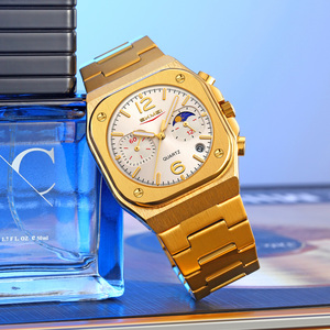 Men's round chronograph <b>watch</b> Luxury stainless steel wristwatch 30M waterproof quartz <b>watch</b> - Product Image 1