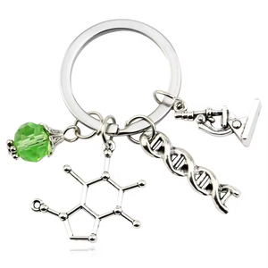 Porte-clés en métal DNADNA Science Microscope, Porte-clés d'Anatomie, Neurologie, Biologie pour Étudiants Diplômés, Cadeaux Encourageants pour Étudiants - Product Image 1