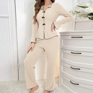 Ensemble de pyjama deux pièces décontracté et confortable pour femmes, vêtements d'intérieur tendance et chauds pour l'été, pouvant être portés à l'extérieur - Product Image 6