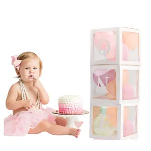 Promotion Birthday Ballon Box Baby Shower Decor Gift Transparent Ballon Box With Letters