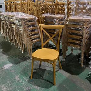 Chaises de mariage d'or de chaise de dos de croix d'or durable pour des locations d'hôtel Banquet et d'événement - Product Image 2
