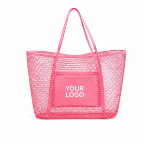 Custom Logo Mesh <b>Beach</b> Tote <b>Bag</b> <b>Large</b> Capacity Lightweight Shopping Shoulder <b>Bag</b> for Travel Pool Vacation and Wholesale - Product Image 1