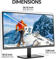 Moniteur d'ordinateur KOORUI 27 pouces FHD/1080p ASV, bureau, domicile, 100 Hz, VGA, 99 % sRGB, sans cadre, protection des yeux, réglage de l'inclinaison, beige, 0 ms, 1 an