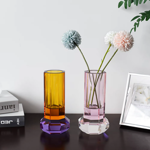 Цветочные вазы, свадебные маленькие бутон, прозрачные Дешевые Роскошные Современные хрустальные украшения, скандинавские цветочные вазы для домашнего декора - Product Image 5