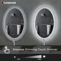 STANHOM Salon De Beauté Fleur De Glace Design Mural Lumineux Led Salle De Bain Miroir