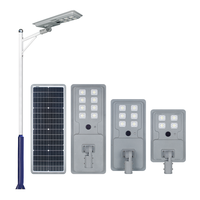 Lampadaire solaire tout-en-un en acier au carbone avec détecteur de mouvement 80W 100W MPPT IP65 étanche pour route, autoroute, projet municipal