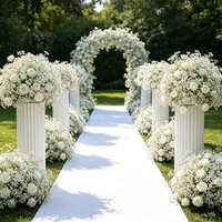 Offre Spéciale : Boule de fleurs en soie blanche avec gypsophile – Centre de table élégant pour mariages et événements, idéal pour la décoration intérieure et événementielle