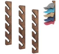 Porte-chapeaux mural en bois, support de rangement multi-emplacements pour casquettes de baseball, organisateur de placard, présentoir mural en bois