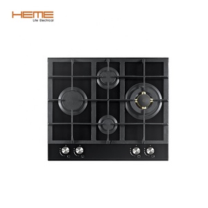 China Manufacturer Home <b>Kitchen</b> Appliance 4 Brass Burner Stove Tempered Glass Built <b>in</b> Gas Cooktop - Product Image 1