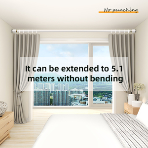 <span class=keywords><strong>Tringle</strong></span> à rideau réglable en métal, longue <span class=keywords><strong>tringle</strong></span> à rideau de douche d'angle <span class=keywords><strong>tringle</strong></span> à rideau <span class=keywords><strong>extensible</strong></span> <span class=keywords><strong>sans</strong></span> <span class=keywords><strong>perçage</strong></span> - Product Image 6