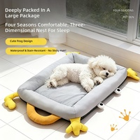 Lit pour chien en velours en forme de grenouille, design universel toutes saisons, portable, intérieur spacieux, imperméable et respirant