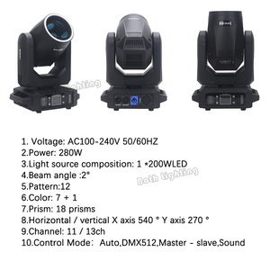 Faro a Testa Mobile Beam Both <span class=keywords><strong>Lighting</strong></span> da 200W con Effetti Arcobaleno <span class=keywords><strong>PLUS</strong></span> e Luci da Palco DMX512 per Teatro, DJ Set, Feste - Product Image 3