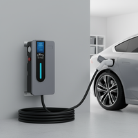 Borne de recharge murale pour véhicules électriques 22 kW Type 2 32A, station de recharge intelligente pour voitures électriques avec écran LCD, chargeur domestique sécurisé pour Tesla/BYD