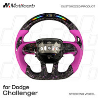 Volant personnalisé en fibre de carbone forgée rose pour Dodge Charger Challenger Hellcat SRT 392 R/T Scat Pack Daytona 2013-2023
