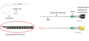 Jarum <span class=keywords><strong>Ultrasound</strong></span> Echogenic 22G untuk Penggunaan Medis, Jarum Blok Saraf dengan Tabung Infus - Product Image 3