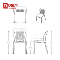 Chaises de conférence de bureau en gros MINYI LUCE, confortables, pieds en métal, empilables en plastique pour les réunions scolaires