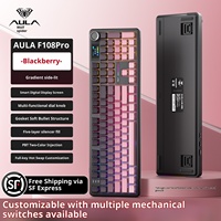 Clavier mécanique en plastique ALUA F108Pro personnalisé sans fil à trois modes rétroéclairage RVB USB-C pour jeux, bureau, ordinateur portable/PC/Tablette/Téléphone