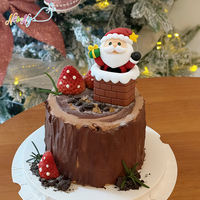 Figura Decorativa Comestible de Santa Claus para Pastel, Hecha a Mano, Certificada Halal, No Tóxica, Apta para Alimentos, Disponible en Stock