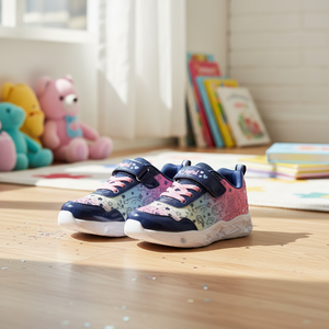 OZKIZ Korean <b>Kids</b> Star Sneakers Breathable Mesh Design with Bling Fashion Element for 2-7 Years Girls Wholesale for Spring/Fall - Product Image 3