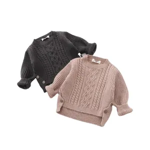 Pull tricoté unisexe pour bébé, tricot avec boutons latéraux, pour nourrissons, 3 pièces