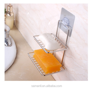 <span class=keywords><strong>Porte</strong></span>-<span class=keywords><strong>savon</strong></span> à Double couche en acier <span class=keywords><strong>inoxydable</strong></span>, mural et auto-adhésif, support de plat à <span class=keywords><strong>savon</strong></span> avec crochet pour la douche et la salle de bains - Product Image 1