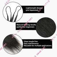 Ekstensi Rambut Manusia Remy Crochet Kinky Curly Tanpa Sambungan Tak Terlihat Super Double Drawn String Middle Pre Separated Bundle