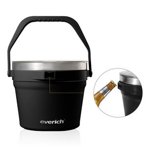 Cubo de <span class=keywords><strong>hielo</strong></span> al vacío <span class=keywords><strong>con</strong></span> aislamiento de acero inoxidable de doble pared para exteriores de gran capacidad 7L <span class=keywords><strong>con</strong></span> <span class=keywords><strong>tapa</strong></span> - Product Image 2