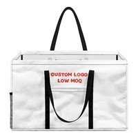 Sac fourre-tout réutilisable en polyester écologique grande capacité avec logo personnalisé Island Life, motif fleur Puakenikeni, idéal comme sac anti-poussière