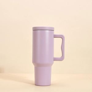 <b>40oz</b> H4.0 <b>Handle</b> Travel Car Mug Vacuum <b>Tumbler</b> Lid Straw Non-Slip ODM OEM Custom Color - Product Image 4