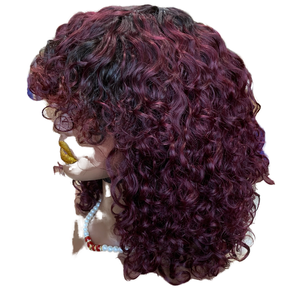 Luxury Curls Virgin Hair <b>Short</b> <b>Wig</b> 12 Inches for Lace Base 200% Density Mix Colors Women's Hair - Product Image 1