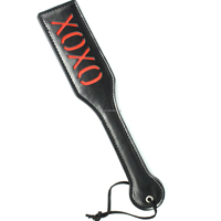 SacKnove Articles Érotiques pour Adultes Nouveauté Sexy Mots XOXO Fouet Fessée en Cuir pour Jeux Préliminaires Flirt Bondage BDSM Raquette à Fessée pour Jouets Sexuels