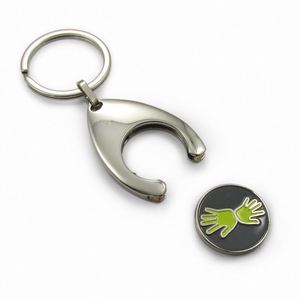 Porte-clés à pièces de monnaie, conception personnalisée 2D, en métal, Euro, chariot de supermarché, serrure de caddie 2x2 - Product Image 6