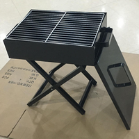 Barbecue pliant robuste 85x30cm, qualité professionnelle, avec housse résistante aux intempéries pour le camping, le jardin et les fêtes