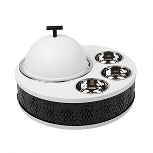 Plat de service alimentaire rond de dernière génération en fer et acier inoxydable pour fournisseur en gros - Product Image 1