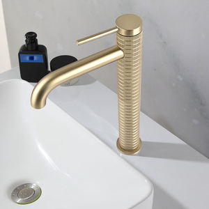 Modern Gold Single Hole 59-1 Brass High Basin Faucet Bathroom Faucet Deck Mounted Water Taps Long Wash Basin Faucet - Product Image 3