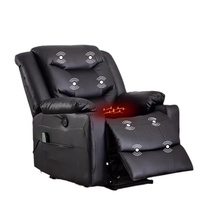 Fauteuil inclinable moderne en cuir véritable pleine fleur, fonction électrique, en bois massif, écologique, idéal pour petit appartement, transformable en lit