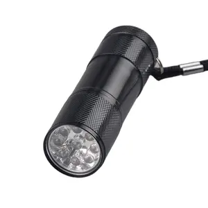 Portable UV Flashlight 395nm 9 LED Powerful Ultraviolet Light UV Flashlight Invisible Ore Pet Stain Marker Scorpion Light