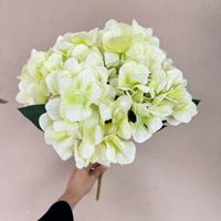 5 têtes sérigraphie tissu hortensia bouquet de fleurs artificielles mariage fleur mur fleur ampoule