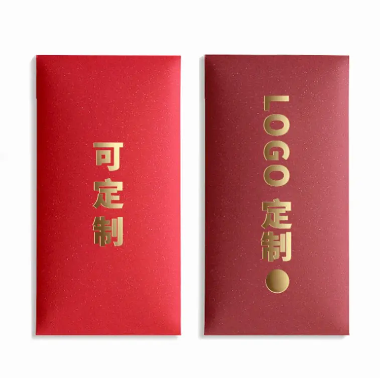 Новогодний жемчужный бумажный конверт с красным карманом от производителя