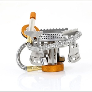 Réchaud de camping portable à gaz avec allumage électrique, fourneau séparé, extérieur, argent, temps de chauffe de 10 minutes - Product Image 1