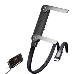 Câble de charge USB-C multifonction avec support de téléphone, charge rapide 240W, câble de données, logo personnalisé, vente en gros pour cadeaux d'entreprise et bureaux - Product Image 1