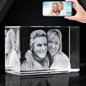 Honor Of Crystal Cube 2d/3d Laser Engraving Personalized 3D Laser Photo Crystal Cube Blank Crystal Cubes For Engraving