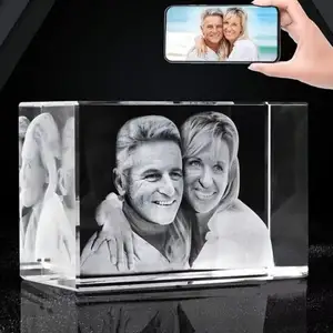 Ehre des Kristallwürfels 2d/3d Lasergravur personalisiertes 3D-Laserfoto Kristallwürfel leere Kristallwürfel für Gravur