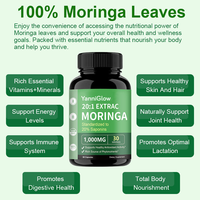 YanniGlow OEM ODM Suplemen Herbal Alami Kapsul Daun Moringa untuk Kesehatan Sendi & Energi Dewasa