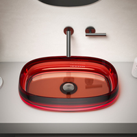 Luxuriöse Umweltfreundliche Wasserfeste Glatte Pflegeleichte Arbeitsplatte-Waschbecken mit Individuellem Farbdesign für Hotel-Badezimmer Villa Apartment